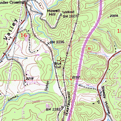 Topographic Map of Blue Cut, CA