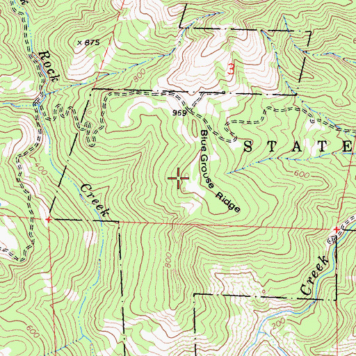 Topographic Map of Blue Grouse Ridge, CA