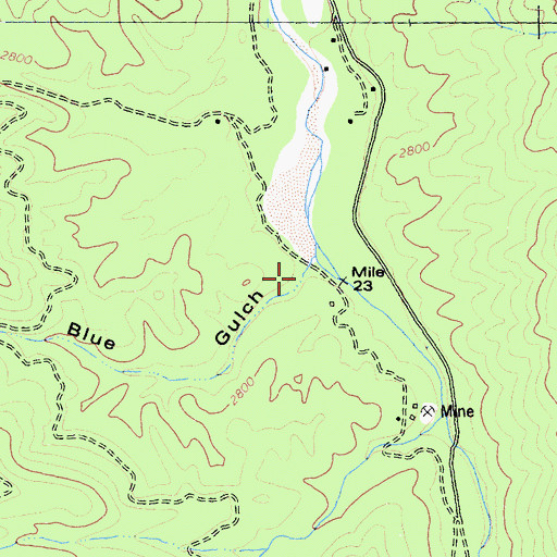 Topographic Map of Blue Gulch, CA