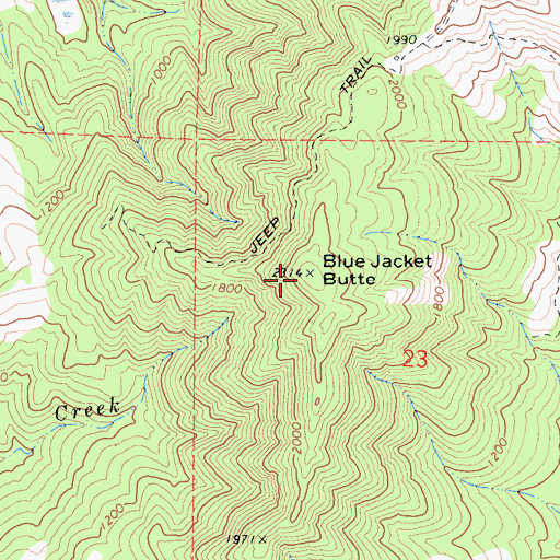Topographic Map of Blue Jacket Butte, CA