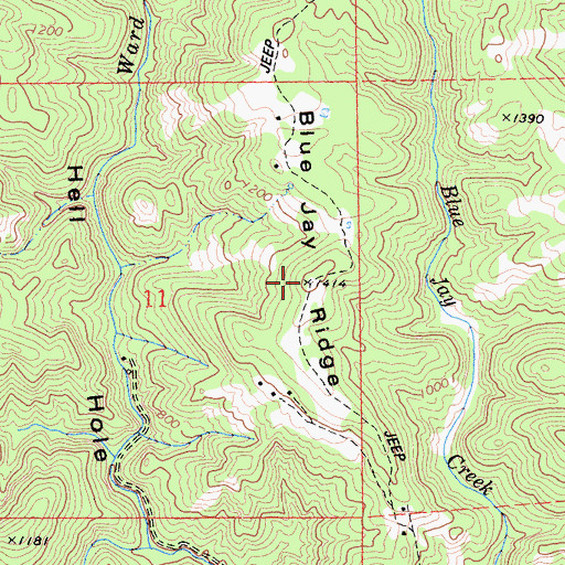 Topographic Map of Blue Jay Ridge, CA
