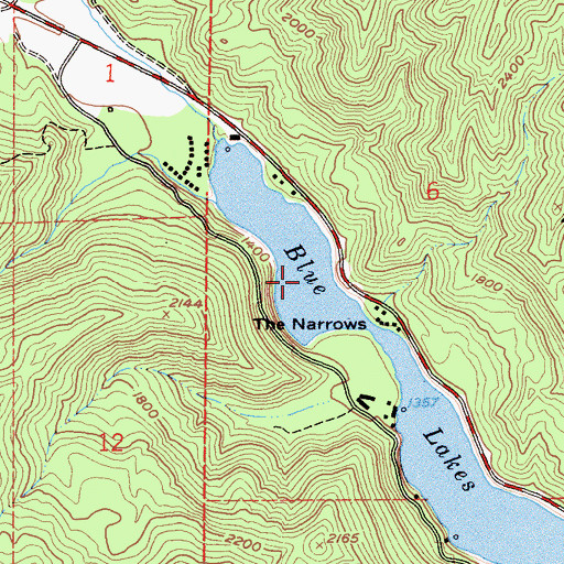Topographic Map of Blue Lakes, CA