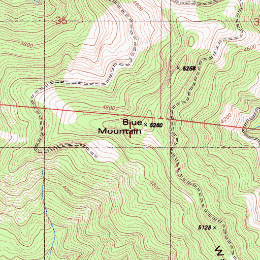 Topographic Map of Blue Mountain, CA