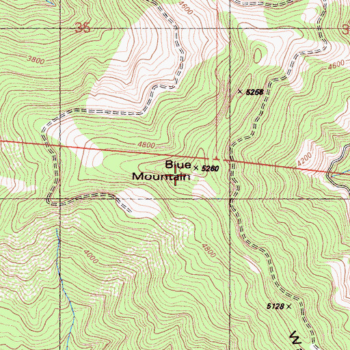 Topographic Map of Blue Mountain, CA