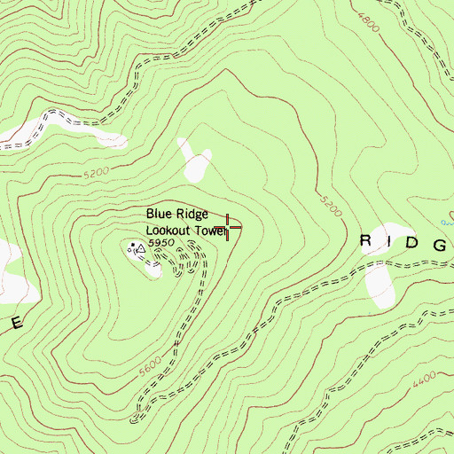 Topographic Map of Blue Ridge, CA