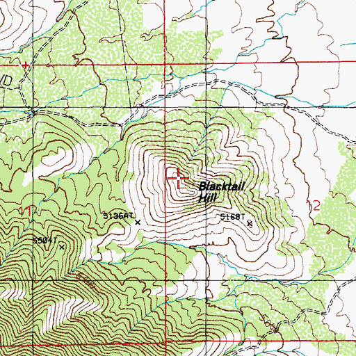 Topographic Map of Blacktail Hill, AZ