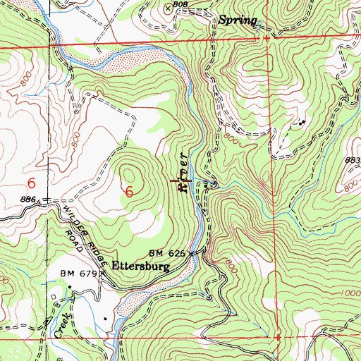 Topographic Map of Blue Slide Creek, CA