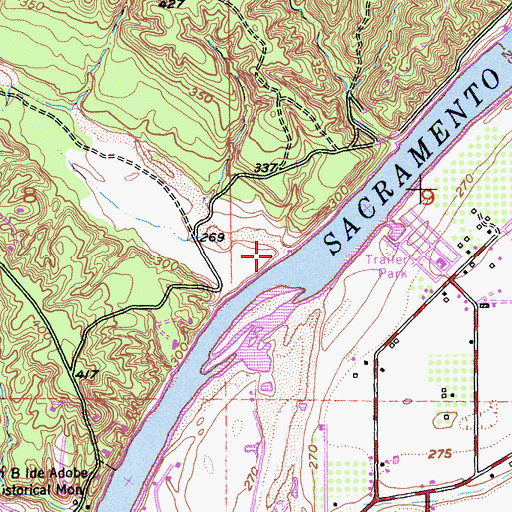 Topographic Map of Blue Tent Creek, CA