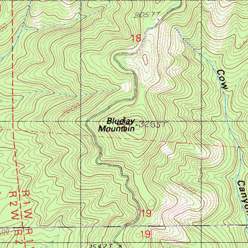 Topographic Map of Bluejay Mountain, CA