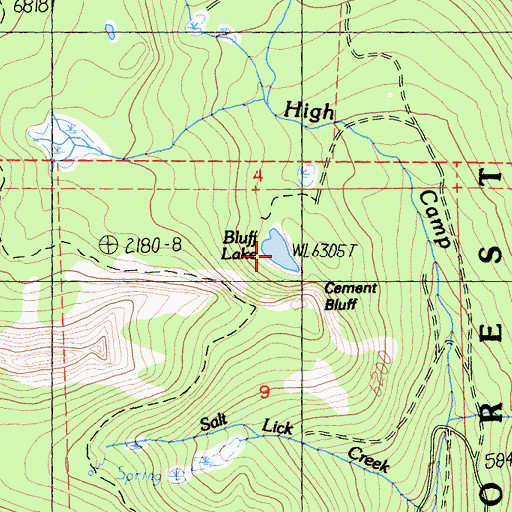 Topographic Map of Bluff Lake, CA