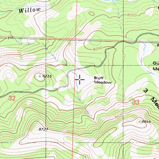 Topographic Map of Bluff Meadow, CA