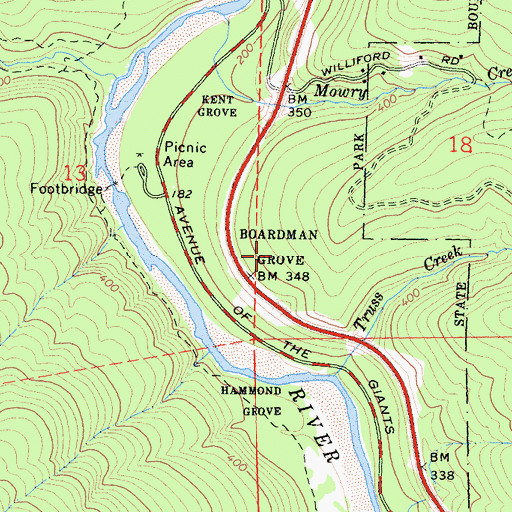 Topographic Map of Boardman Grove, CA