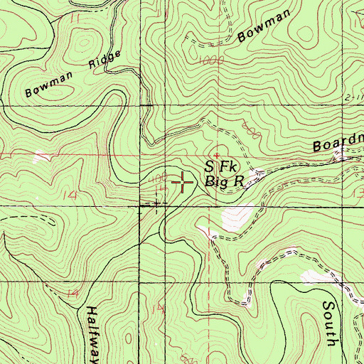 Topographic Map of Boardman Gulch, CA