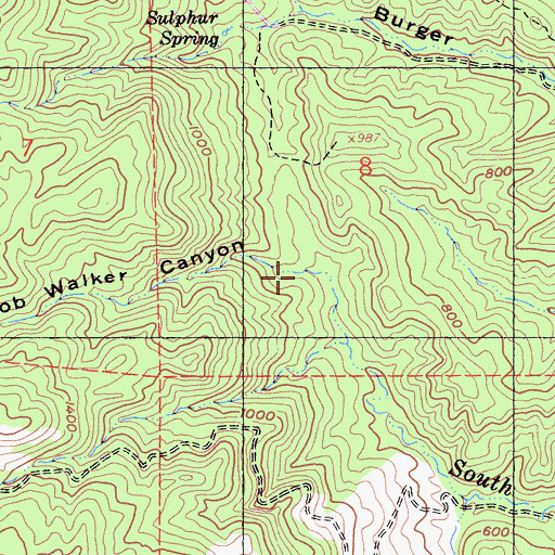 Topographic Map of Bob Walker Canyon, CA