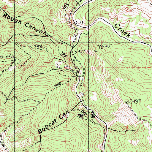Topographic Map of Bobcat Canyon, CA