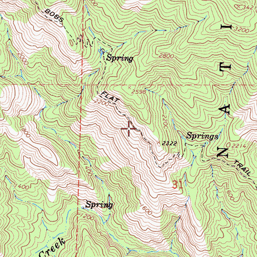 Topographic Map of Bobs Flat Trail, CA