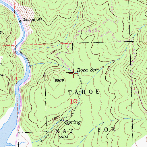Topographic Map of Boca Spring, CA