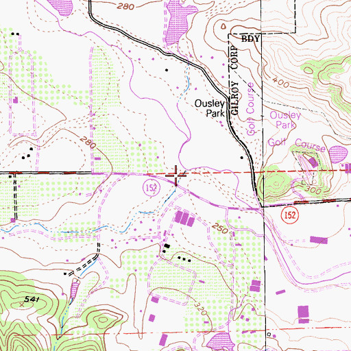 Topographic Map of Bodfish Creek, CA