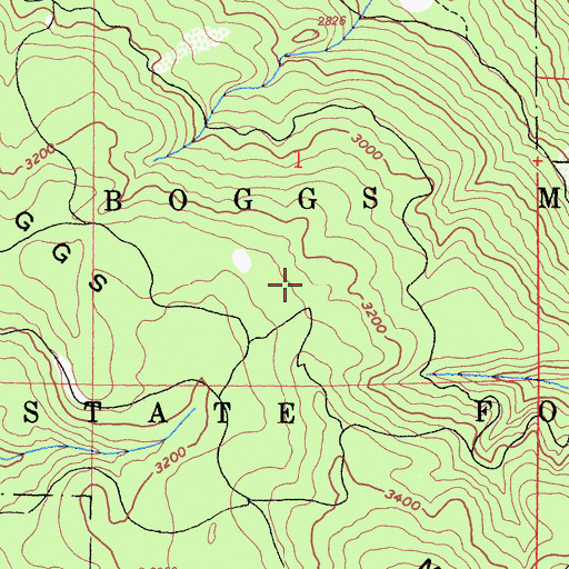 Topographic Map of Boggs Mountain State Forest, CA