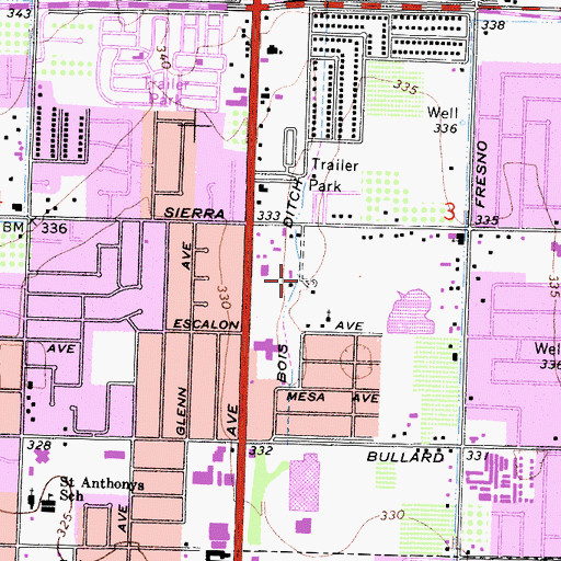 Topographic Map of Bois Ditch, CA