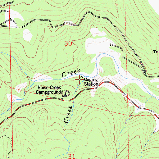 Topographic Map of Boise Creek, CA