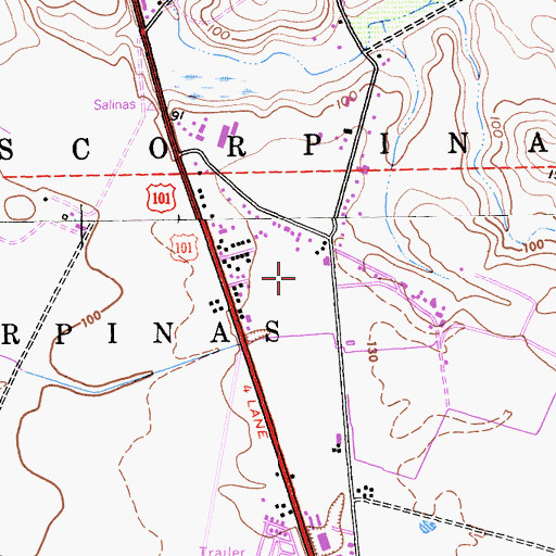 Topographic Map of Bolsa De Las Escorpinas, CA