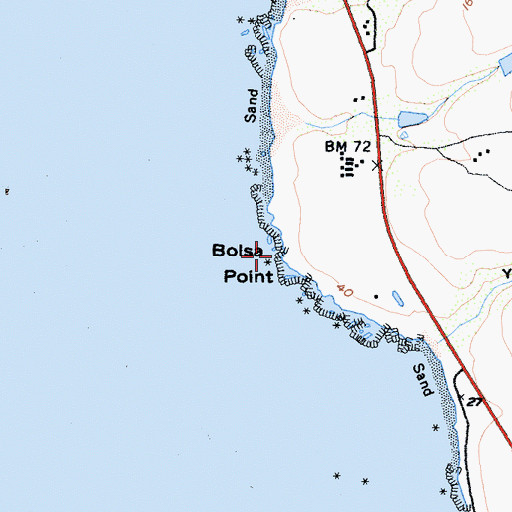Topographic Map of Bolsa Point, CA