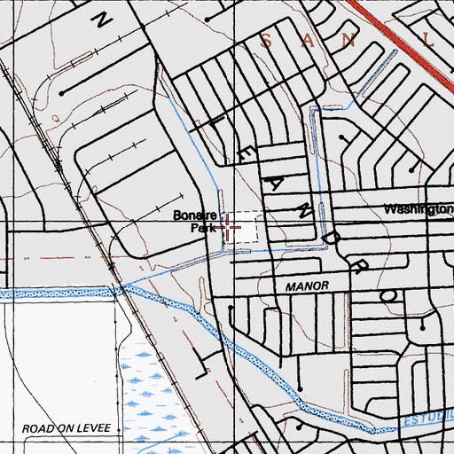 Topographic Map of Bonaire Park, CA