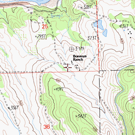 Topographic Map of Bonanza Ranch, CA