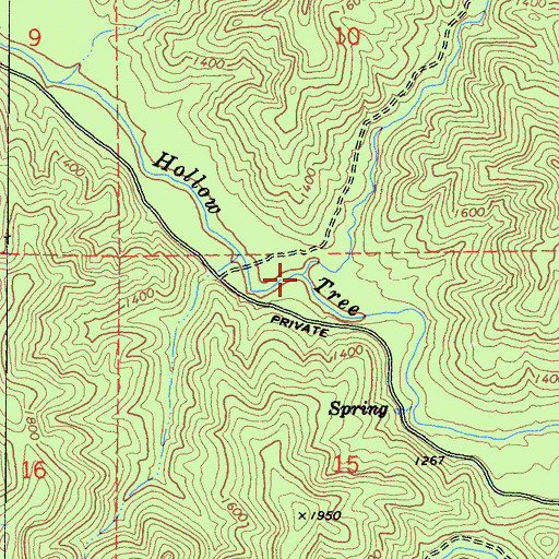Topographic Map of Bond Creek, CA
