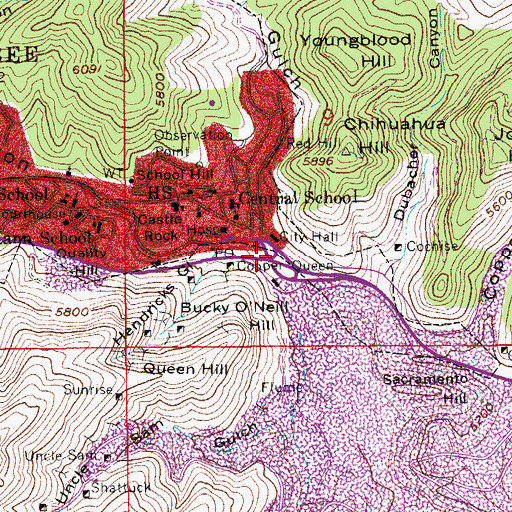 Topographic Map of Brewery Gulch Interchange, AZ