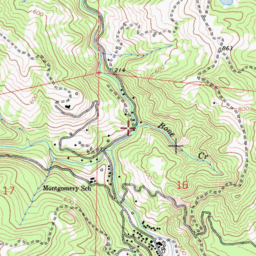 Topographic Map of Bone Creek, CA