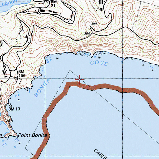 Topographic Map of Bonita Cove, CA