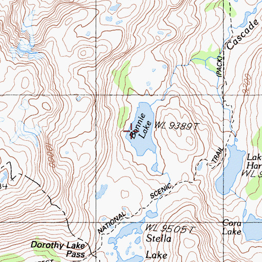 Topographic Map of Bonnie Lake, CA
