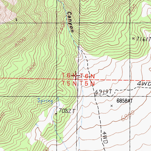 Topographic Map of Boone Canyon, CA