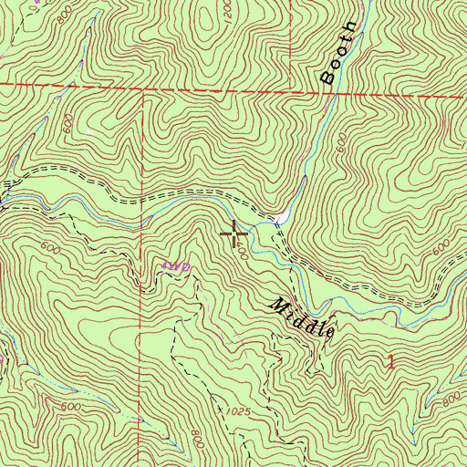 Topographic Map of Booth Gulch, CA