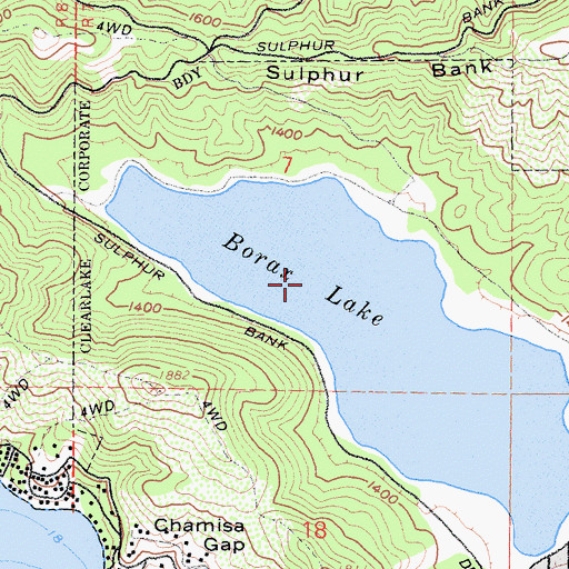 Topographic Map of Borax Lake, CA