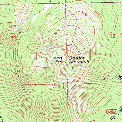 Topographic Map of Border Mountain, CA
