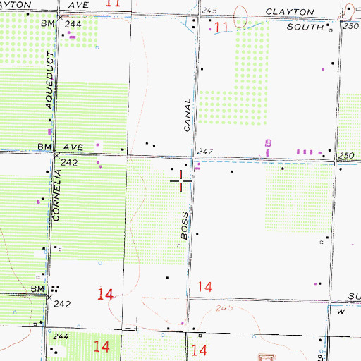 Topographic Map of Boss Canal, CA