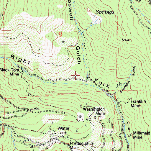 Topographic Map of Boswell Gulch, CA