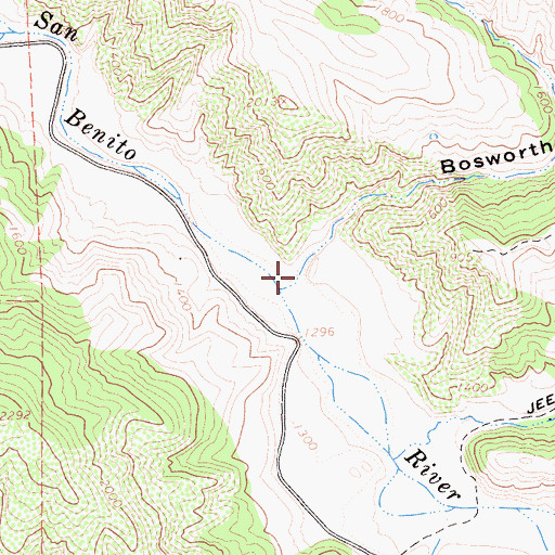 Topographic Map of Bosworth Canyon, CA