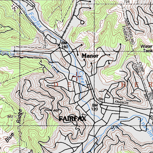 Topographic Map of Bothin Creek, CA