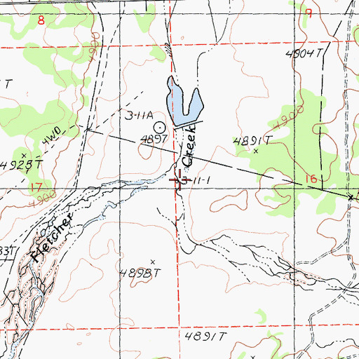 Topographic Map of Bottle Creek, CA