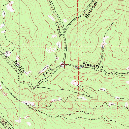 Topographic Map of Bottom Creek, CA