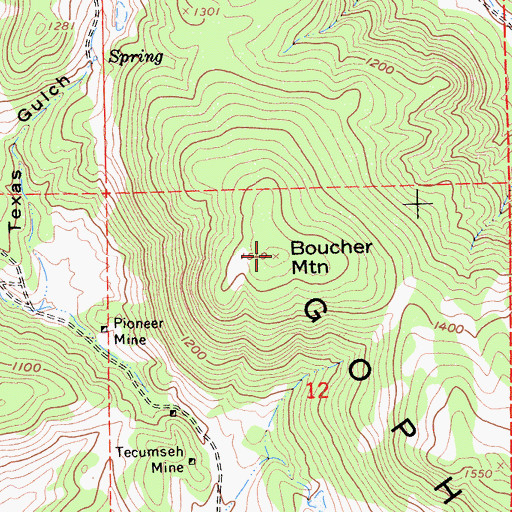 Topographic Map of Boucher Mountain, CA