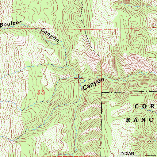 Topographic Map of Boulder Canyon, CA