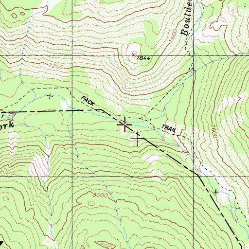 Topographic Map of Boulder Creek, CA