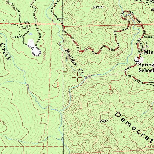 Topographic Map of Boulder Creek, CA