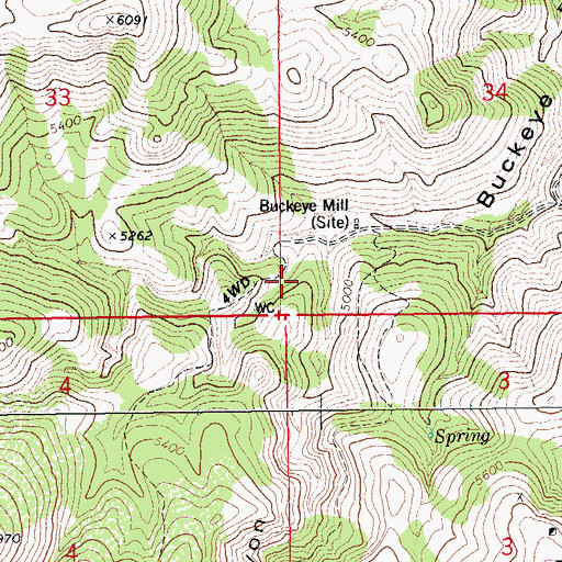 Topographic Map of Buckeye Apache Mine, AZ