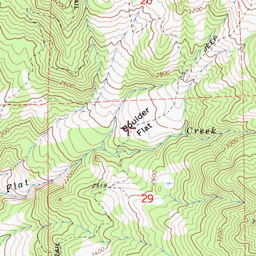 Topographic Map of Boulder Flat, CA